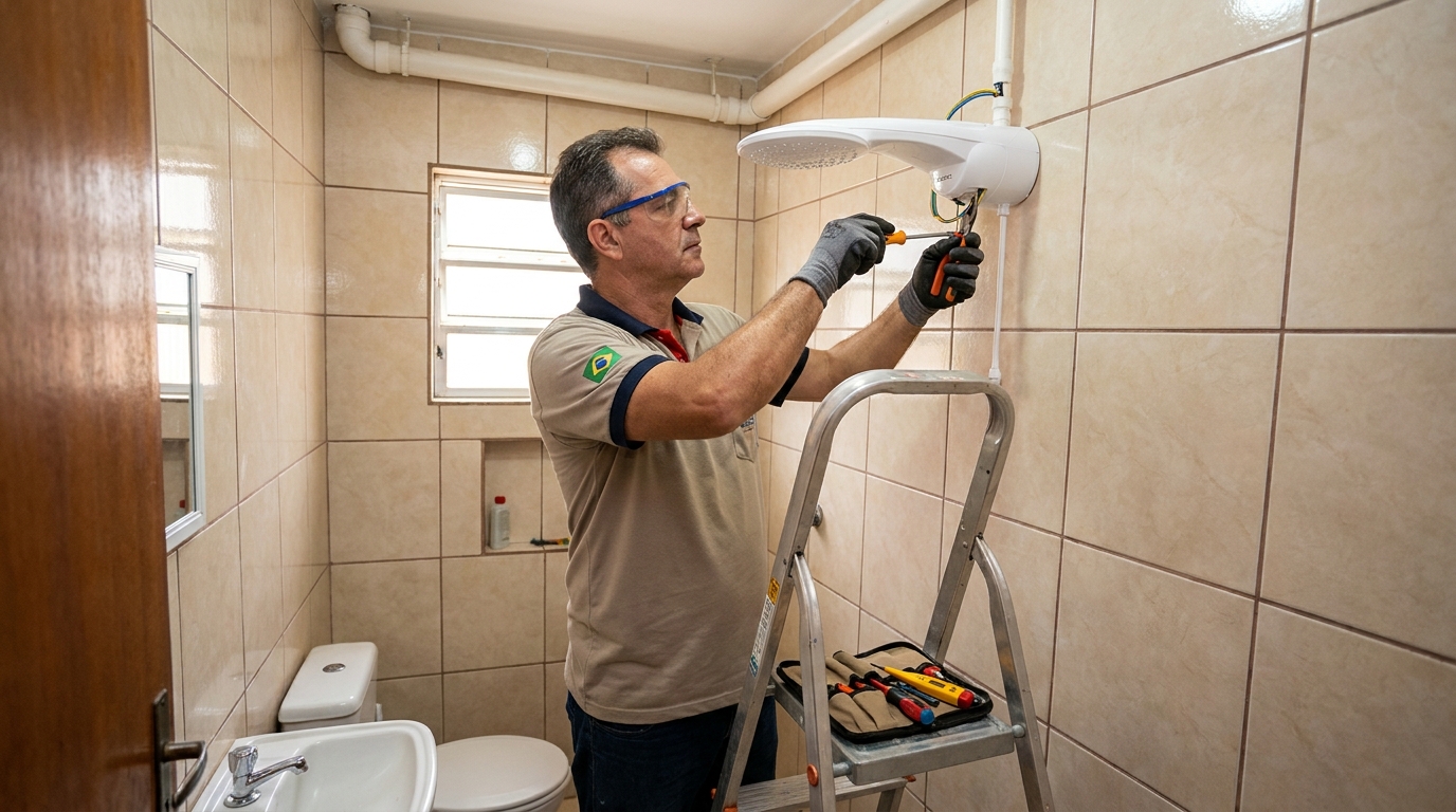 Substituição de Chuveiro Antigo no Centro, Montes Claros‑MG